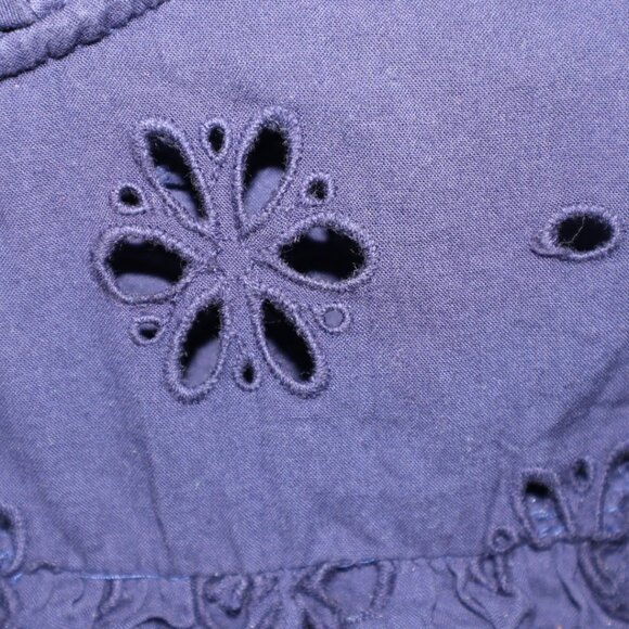 J. Crew | Navy Ruffle Trim Eyelet Top, Size S - Picture 10 of 13